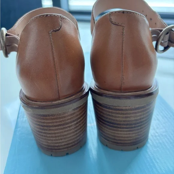 Seychelles Lock and Key Brown Heeled Boots with Stacked Heel - Picture 5 of 8